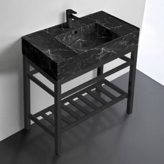 Console Bathroom Sink Modern Console Sink Vanity, Black Marble Style Sink, 32